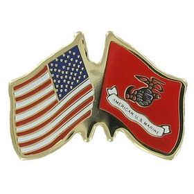 Blank Military Award Pins (American & USMC Flags), 7/8" W