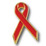 Custom Red Ribbon Awareness Lapel Pin, 1
