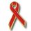 Custom Red Ribbon Awareness Lapel Pin, 1" L X 5/8" W, Price/piece