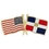 Blank Usa & Dominican Republic Flag Pin, 1 1/8" W X 1/2" H, Price/piece