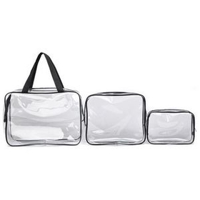 Custom Clear Pvc Travel Organizers Bag, 11.81" L x 8.66" W x 3.94" H