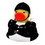 Custom Rubber Dressage Duck Toy, 3 3/8" L x 3 1/4" W x 3 5/8" H, Price/piece