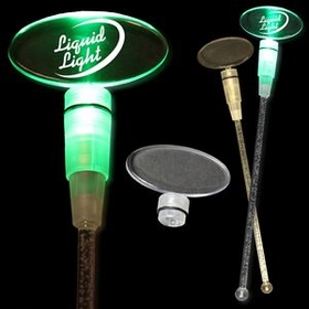 Custom 9" Green Oval Light-Up Cocktail Stirrers