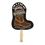 Custom Cowboy Boot Shape Full Color Single Paper Hand Fan, 8" L x 8" W, Price/piece