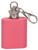 Custom 1 oz. Matte Pink Flask Keychain, 1 5/8