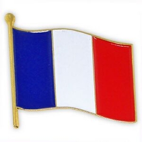 Blank French Flag Pin, 3/4" W