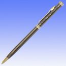 Custom Slim Line Pen- Gold Accent-Black, 5.375
