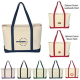 Custom Large Heavy Cotton Canvas Boat Tote Bag, 24