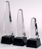 Custom 121-268EO3  - Executive Obelisk Award-Clear and Black Optic Crystal