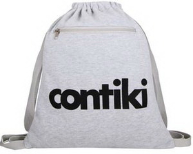 Blank Knit Cotton Sweatshirt Drawstring Backpack, 14" W x 17" H