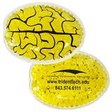 Custom Yellow Brain Hot/ Cold Pack with Gel Beads, 4 1/2
