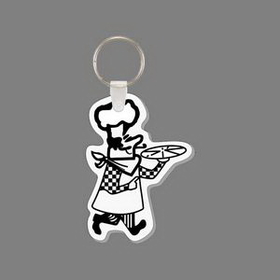Key Ring & Punch Tag - Chef Carrying A Pizza