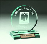 Jade Circle Acrylic Award on Rectangle Base (5