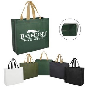 Custom Coated Non-Woven Tote Shopping Bag, 11" L x 12.6" W x 4.3" H