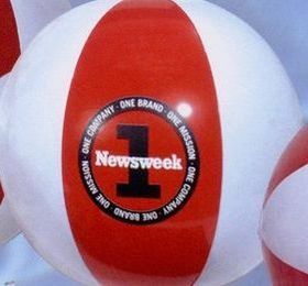Custom Inflatable Two Color Beachball / 24" - Red/ White