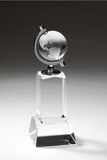 Custom Global Power Optic Crystal Spinning Globe Tower Award - 9