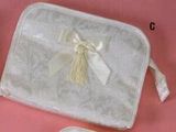 White Cosmetic Bag With Damask