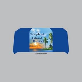 Table Runner, with sublimated logo Totally Custom Coloring of your Choice, 60" L x 30" W