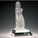 Custom Elegant Lead Crystal Bookend Award, 9 3/8