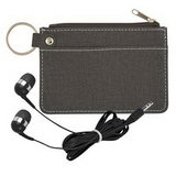 Custom Heathered Wallet & Earbuds Kit, 4 7/8