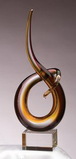 Custom Tawny Art Glass Award - 14 1/2