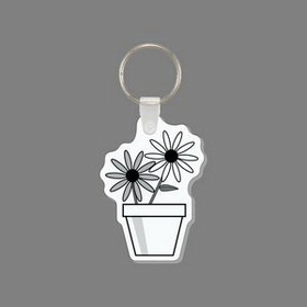 Key Ring & Punch Tag - Flower Pot Tag W/ Tab