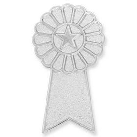 Blank Silver Award Ribbon Pin, 1" W