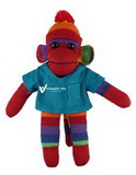 Custom Rainbow Sock Monkey (Plush) in Scrub Shirt 16