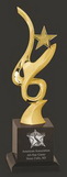 Custom Creative Gold Star Pedestal Award, 11 1/2