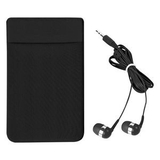 Custom Stretch Phone Card Sleeve With Earbuds, 2 1/4