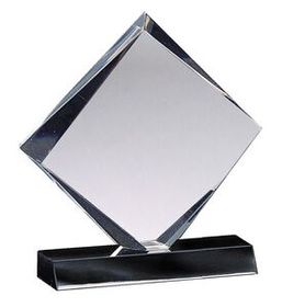 Blank Clear Diamond Acrylic Award on Black Base (7"x6 1/2")
