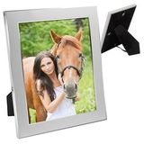 Custom Deluxe Brushed Silver Metal Photo Frame (8