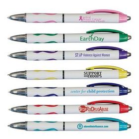 Custom Awareness Pen w/ Ribbed Rubber Grip (Spot Color), 5 5/8" L