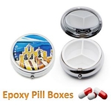 Custom Round Compact Pill Box, 1 3/4