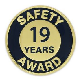 Blank Safety Award Pin - 19 Year, 3/4" W x 3/4" H