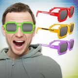 Custom Pixel Mirrored Sunglasses In Assorted Colors