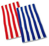 Custom Velvety Embroidered Standard Weight Cabana Striped Beach Towel (30