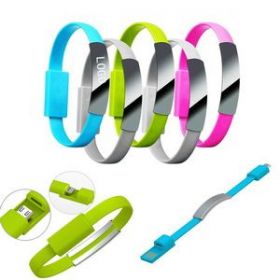 Custom Android Silicone Charging Data Cable Bracelet Wristband, 8 2/3" L