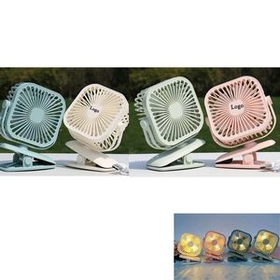 Custom Mini USB Rechargeable Clip Fan, 4.13" L x 5.51" W