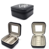 Custom Portable Black Leather Creative Jewelry Storage Box, 4.5