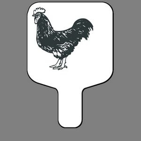 Custom Hand Held Fan W/ Chicken (Left Side), 7 1/2" W x 11" H