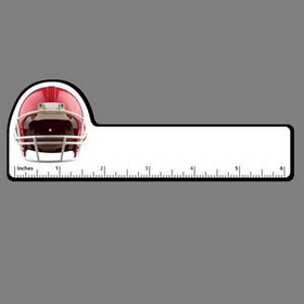 6" Ruler W/ Full Color Red Football Helmet (Front View)
