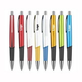 Custom Metallic Color Rubber Grip Ballpoint Pen, 5 1/2
