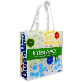 Custom Reusable Shopping Tote Bag, 16"X12"X6", Full Color Laminated