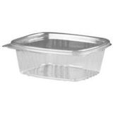 Blank 24 Oz. Plastic Food Container W/ Attached Hinge Lid, 1.75