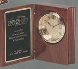 Blank Rosewood Book Style Clock Plaque w/ Diamond Spun Dial, 5