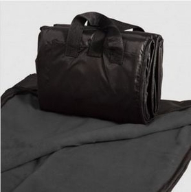 Blank Picnic Blanket - Fleece With Waterproof Shell - Charcoal, 50" W X 60" L