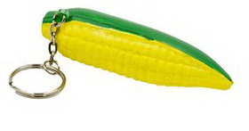 Custom Corn Key Chain Stress Reliever Squeeze Toy, 3 1/2" W x 1 1/4" H x 1" D
