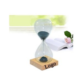 Custom Magnetic 3 Min Hourglass with Wooden Base, 4 9/10" L