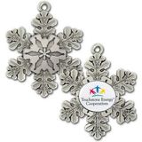 Custom Pewter ColorQuick Imprinted Snowflake Ornament